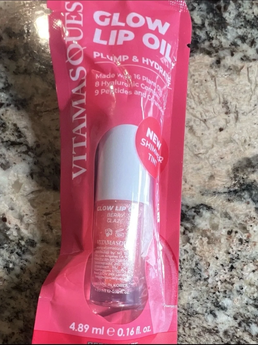 Vitamasque Glow Lip Oil — Berry Glaze Pink Shimmer